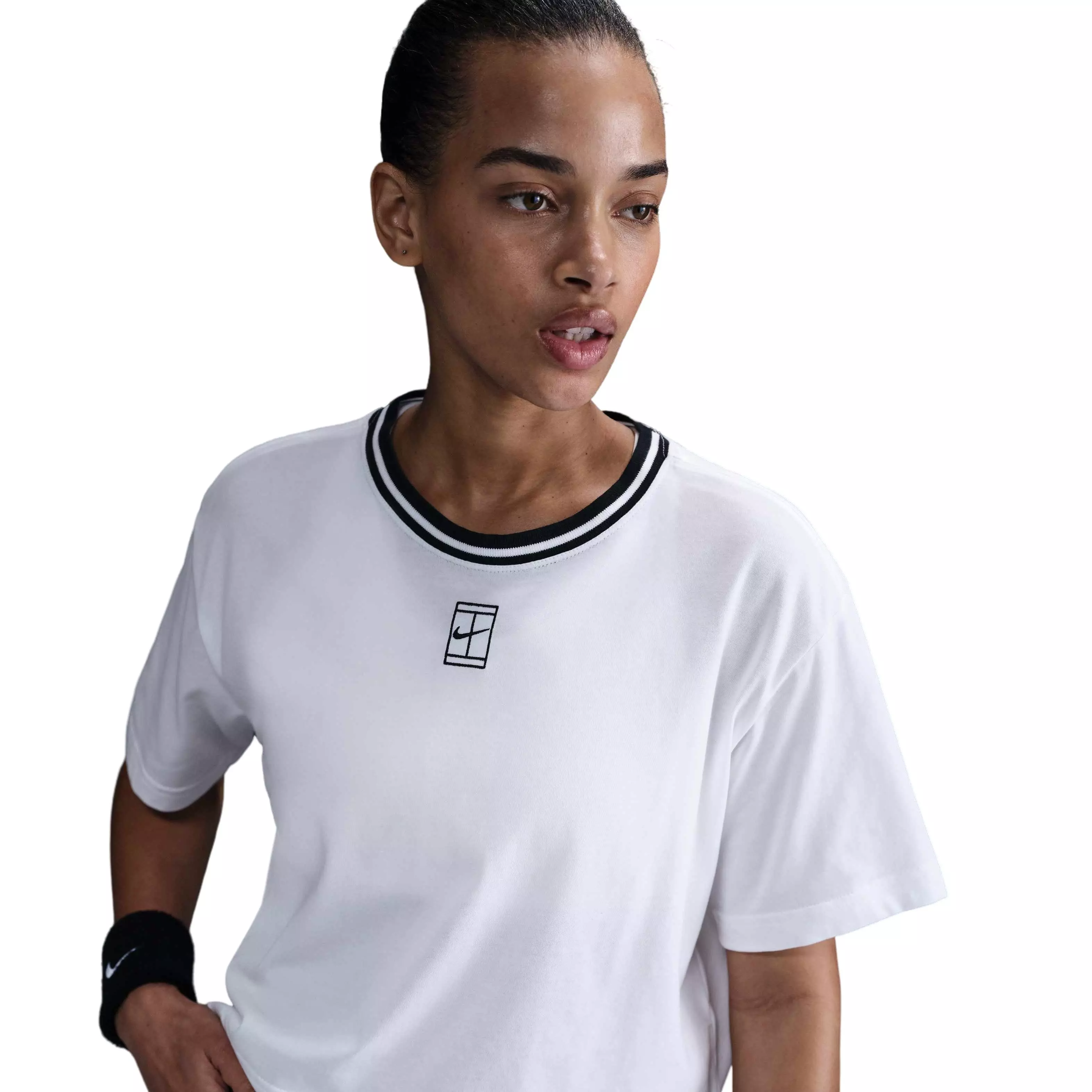 ★DNSR★ Women's Heritage Crop T-Shirt White Nike Heritage Crop Tee Shirt - White | Midwest Racquet Sports